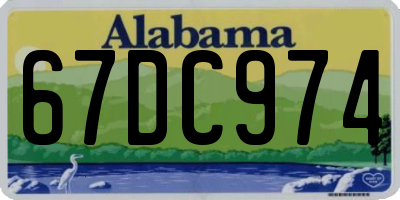 AL license plate 67DC974