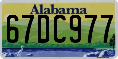 AL license plate 67DC977