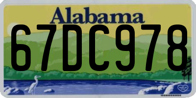 AL license plate 67DC978