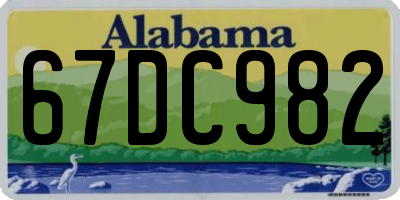 AL license plate 67DC982