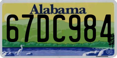 AL license plate 67DC984