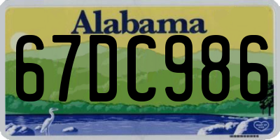 AL license plate 67DC986