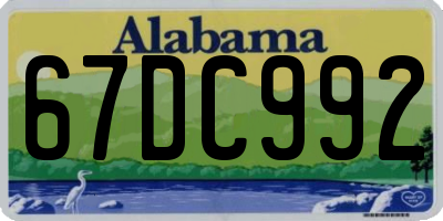 AL license plate 67DC992