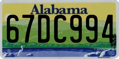 AL license plate 67DC994