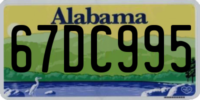 AL license plate 67DC995