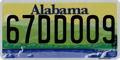 AL license plate 67DD009