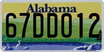 AL license plate 67DD012