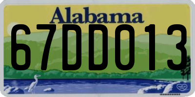 AL license plate 67DD013