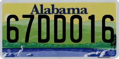 AL license plate 67DD016