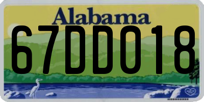 AL license plate 67DD018