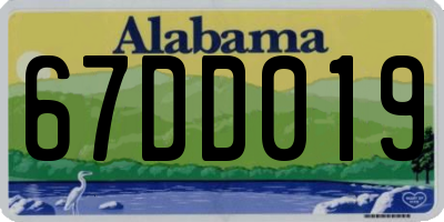 AL license plate 67DD019
