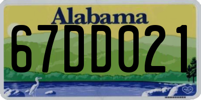 AL license plate 67DD021