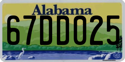 AL license plate 67DD025