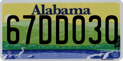 AL license plate 67DD030
