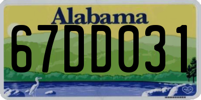 AL license plate 67DD031