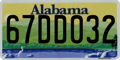 AL license plate 67DD032