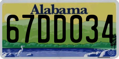 AL license plate 67DD034