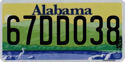 AL license plate 67DD038