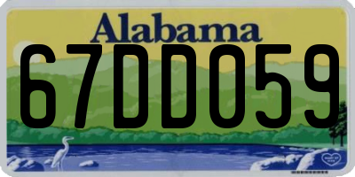 AL license plate 67DD059