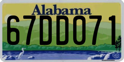 AL license plate 67DD071
