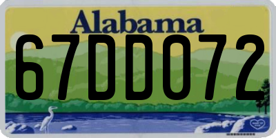 AL license plate 67DD072