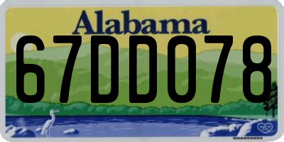 AL license plate 67DD078