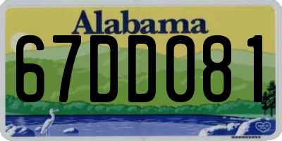 AL license plate 67DD081