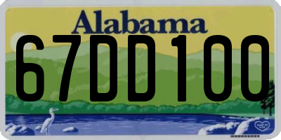 AL license plate 67DD100