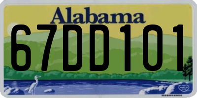 AL license plate 67DD101