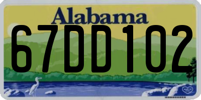AL license plate 67DD102