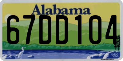AL license plate 67DD104