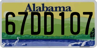 AL license plate 67DD107