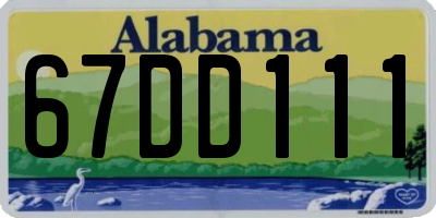 AL license plate 67DD111