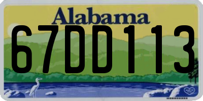 AL license plate 67DD113
