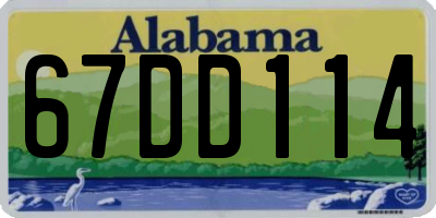 AL license plate 67DD114