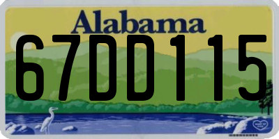 AL license plate 67DD115