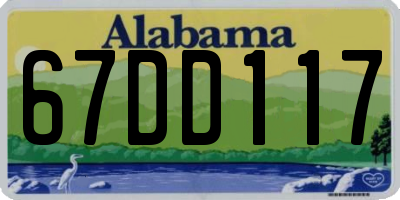 AL license plate 67DD117