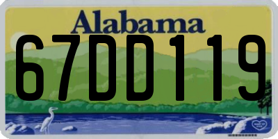 AL license plate 67DD119
