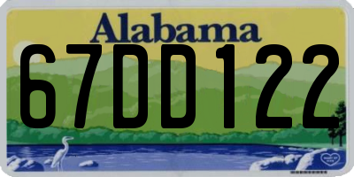 AL license plate 67DD122