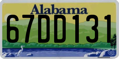 AL license plate 67DD131