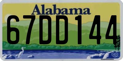 AL license plate 67DD144