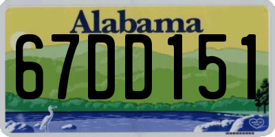 AL license plate 67DD151