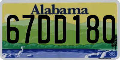 AL license plate 67DD180