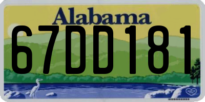 AL license plate 67DD181