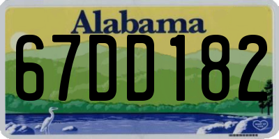AL license plate 67DD182