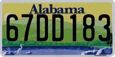 AL license plate 67DD183