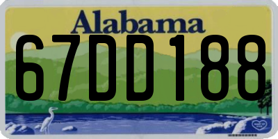 AL license plate 67DD188