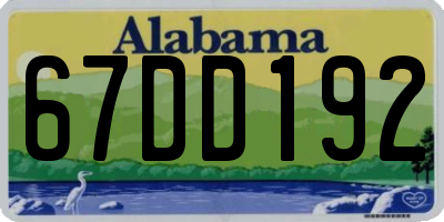 AL license plate 67DD192