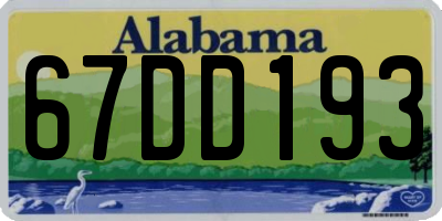 AL license plate 67DD193