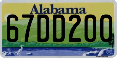 AL license plate 67DD200